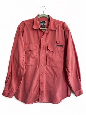 ExOfficio Adventure Travel Men’s L Long Sleeve Vented Hiking Shirt Coral